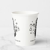 Gobelets En Papier Johann Sebastian Bach Portrait et buste avec notes (Droite)