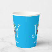 Gobelets En Papier JOIE DE Noël Bleue Moderne AUX Tasses À Papier MON (Droite)