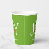 Gobelets En Papier JOIE DE Noël Vert Moderne AU MONDE (Droite)