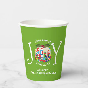 Gobelets En Papier JOIE DE Noël Vert Moderne AU MONDE