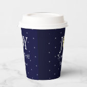 Gobelets En Papier Joie nautique Sandollar Bleu Blanc Noël (Gauche)