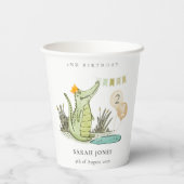 Gobelets En Papier Joli Alligator à Chompe dans le marais N'importe q (Verso)