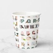 Gobelets En Papier Joli Alphabet ABC Animaux (Gauche)