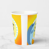 Gobelets En Papier Joli anniversaire garçon bleu Dolphin au soleil (Gauche)