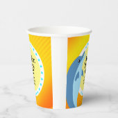 Gobelets En Papier Joli anniversaire garçon bleu Dolphin au soleil (Droite)