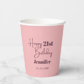 Gobelets En Papier Joli anniversaire n'importe quel âge Personnalisé (Verso)