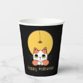 Gobelets En Papier Joli Araignée de chat ID865 Halloween (Recto)