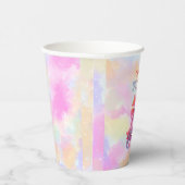 Gobelets En Papier Joli arc-en-ciel rose axolotl fille anniversaire (Droite)