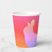 Gobelets En Papier Joli Avec L'Art Du Lapin Accentué (Verso)