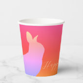 Gobelets En Papier Joli Avec L'Art Du Lapin Accentué (Recto)