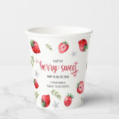 Gobelets En Papier Joli Baby shower 'Berry Sweet' aux fraises (Recto)