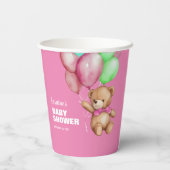 Gobelets En Papier Joli Baby shower rose Ours Teddy (Verso)