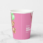 Gobelets En Papier Joli Baby shower rose Ours Teddy (Droite)