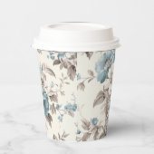 Gobelets En Papier Joli bleu poussiéreux/Brown floral clair (Gauche)