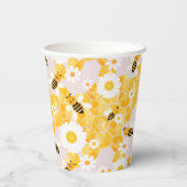 Gobelets En Papier Joli Bumble Bee Honey Comb Jaune Baby shower (Verso)