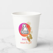 Gobelets En Papier Joli Casquette et Mittens hiver saison brillante (Recto)