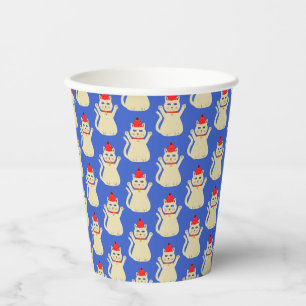 Gobelets En Papier Joli Chat de Noël à motifs
