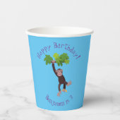 Gobelets En Papier Joli chimpanzé dans la jungle suspendu dessin anim (Recto)