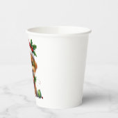 Gobelets En Papier Joli chiot de Noël avec le chapeau de Père Noël et (Gauche)