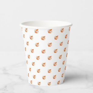 Gobelets En Papier Joli citrouille épice chute feuillage feuille moti