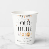 Gobelets En Papier Joli Citrouille Halloween Baby shower Little Boo (Verso)