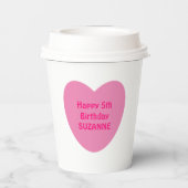 Gobelets En Papier Joli deux photo cadre rose doux Chien chiot blanc (Verso)