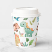 Gobelets En Papier Joli dinosaure vert (Recto)