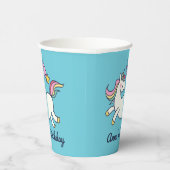 Gobelets En Papier Joli Doodle d'anniversaire Rainbow Unicorn et étoi (Droite)