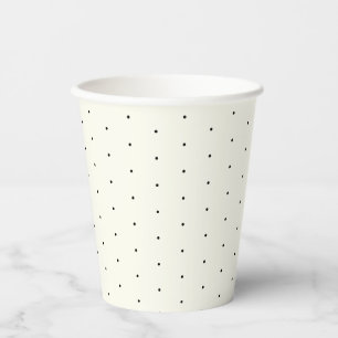 Gobelets En Papier Joli élégant noir ivoire minuscule motif pois