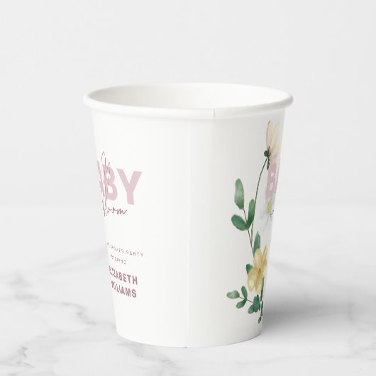 Gobelets En Papier Joli Fleur sauvage dans le Baby shower de Bloom (Droite)