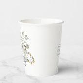 Gobelets En Papier Joli floraux d'été bleu rose carré (Gauche)