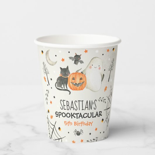 Gobelets En Papier Joli Halloween Ghost Spooktacular Anniversaire Déc (Verso)