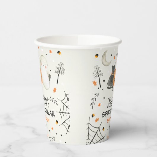 Gobelets En Papier Joli Halloween Ghost Spooktacular Anniversaire Déc (Gauche)