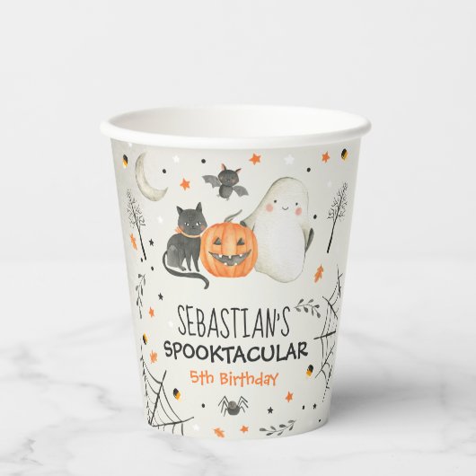 Gobelets En Papier Joli Halloween Ghost Spooktacular Anniversaire Déc (Recto)