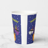 Gobelets En Papier Joli Halloween noir Citrouille de chat (Droite)