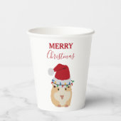 Gobelets En Papier Joli Hamster de Noël Funny Animal Santa Hat (Verso)