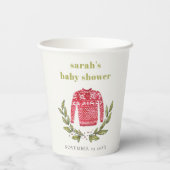 Gobelets En Papier Joli hiver Rouge Vert Rouge Vilain Baby shower (Verso)