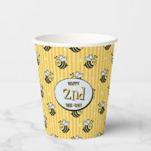 Joli Jaune Jaune Bumblebee rayé Anniversaire