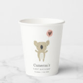 Gobelets En Papier Joli Koala Bear Simple 1er anniversaire (Verso)