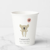 Gobelets En Papier Joli Koala Bear Simple 1er anniversaire (Recto)
