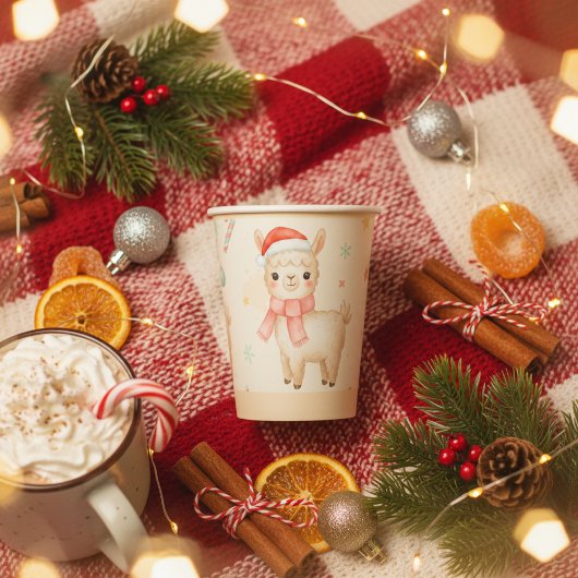 Gobelets En Papier Joli lama de Noël