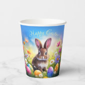 Gobelets En Papier Joli lapin de Pâques Brown (Verso)