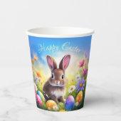Gobelets En Papier Joli lapin de Pâques Brown (Recto)