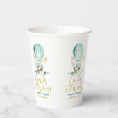 Gobelets En Papier Joli lapin de Pâques dans un ballon chaud, personn (Gauche)