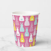 Gobelets En Papier Joli lapin de Pâques rose (Verso)