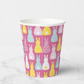 Gobelets En Papier Joli lapin de Pâques rose (Droite)