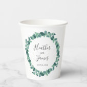 Gobelets En Papier Joli Mariage Eucalyptus (Recto)