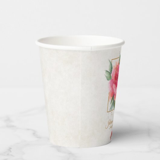 Gobelets En Papier Joli mariage Rose à budget jardin (Droite)