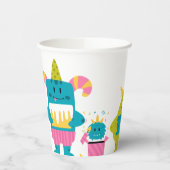 Gobelets En Papier Joli monstre coloré (Gauche)