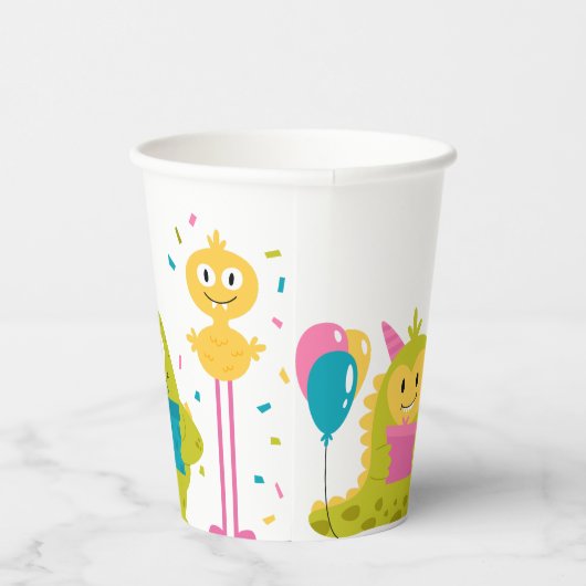 Gobelets En Papier Joli monstre coloré (Droite)
